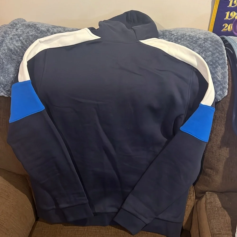 Lacoste Navy Blue Hoodie with White and Blue Accents - Picture 7 of 8